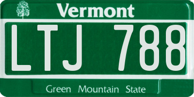 VT license plate LTJ788