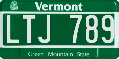 VT license plate LTJ789