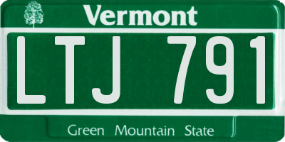 VT license plate LTJ791