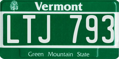 VT license plate LTJ793