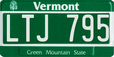 VT license plate LTJ795
