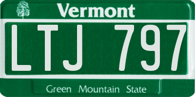 VT license plate LTJ797