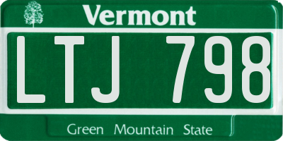 VT license plate LTJ798