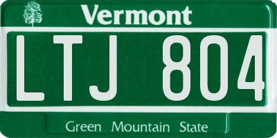 VT license plate LTJ804