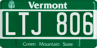 VT license plate LTJ806
