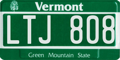 VT license plate LTJ808