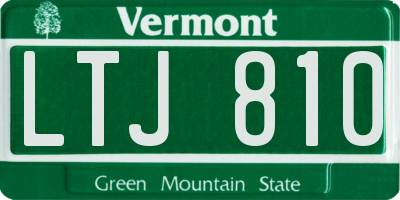 VT license plate LTJ810