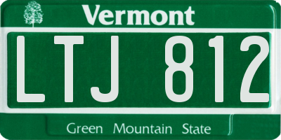 VT license plate LTJ812