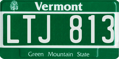 VT license plate LTJ813
