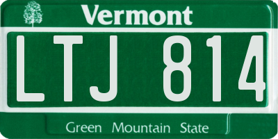 VT license plate LTJ814