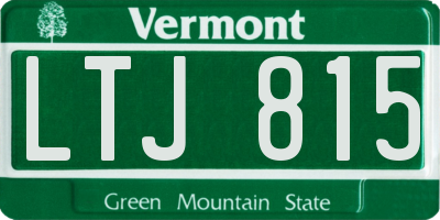 VT license plate LTJ815