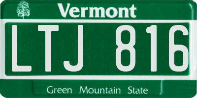VT license plate LTJ816