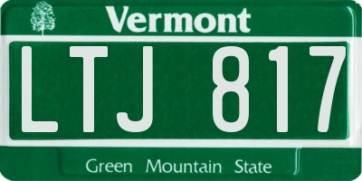 VT license plate LTJ817