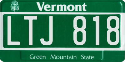 VT license plate LTJ818