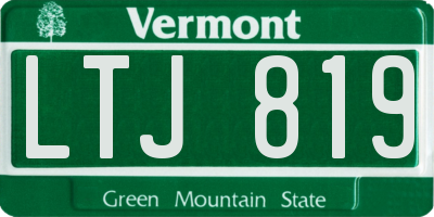 VT license plate LTJ819