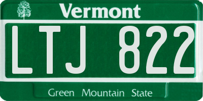 VT license plate LTJ822