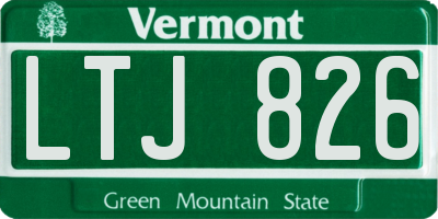 VT license plate LTJ826