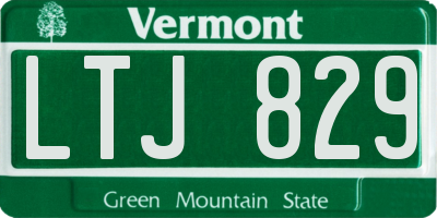 VT license plate LTJ829