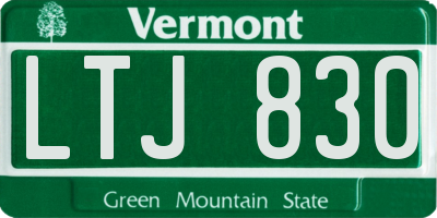 VT license plate LTJ830