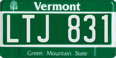 VT license plate LTJ831