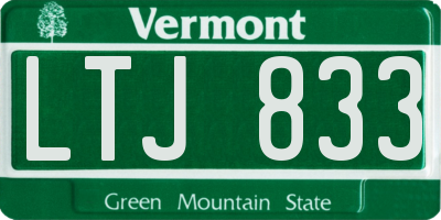 VT license plate LTJ833