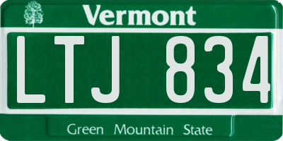 VT license plate LTJ834