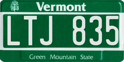 VT license plate LTJ835