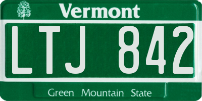 VT license plate LTJ842