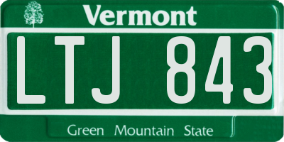 VT license plate LTJ843