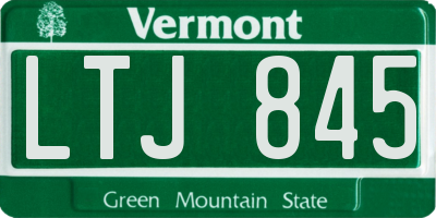 VT license plate LTJ845