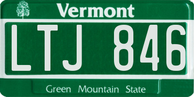 VT license plate LTJ846