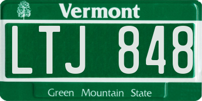 VT license plate LTJ848
