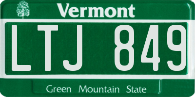 VT license plate LTJ849