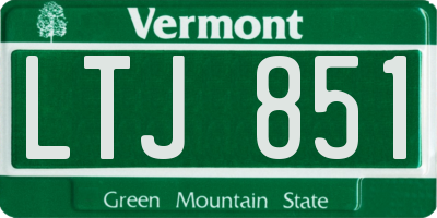 VT license plate LTJ851