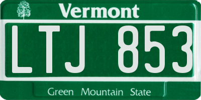 VT license plate LTJ853