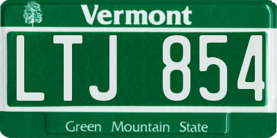 VT license plate LTJ854