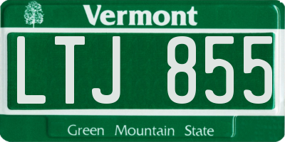 VT license plate LTJ855