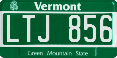 VT license plate LTJ856
