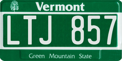 VT license plate LTJ857