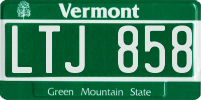 VT license plate LTJ858