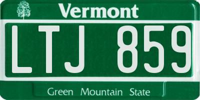 VT license plate LTJ859