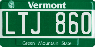 VT license plate LTJ860