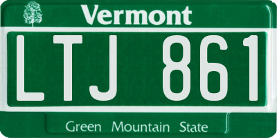 VT license plate LTJ861