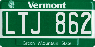 VT license plate LTJ862