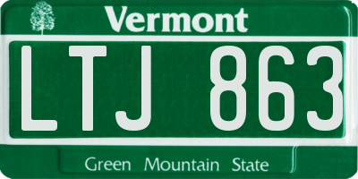 VT license plate LTJ863