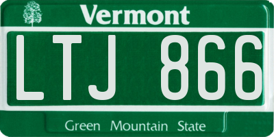 VT license plate LTJ866