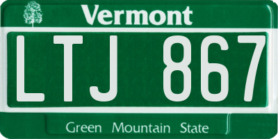 VT license plate LTJ867