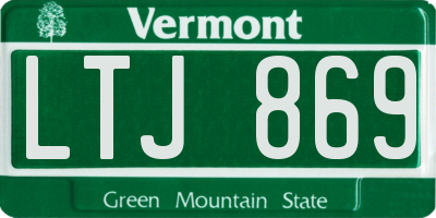 VT license plate LTJ869