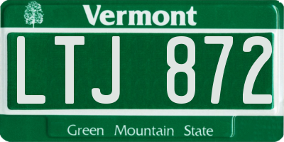 VT license plate LTJ872