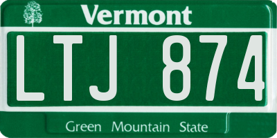 VT license plate LTJ874